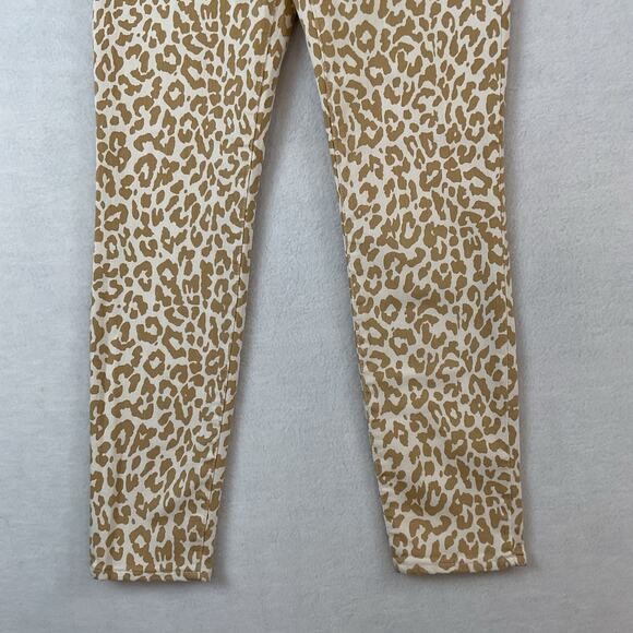 J Crew Jeans Pants Womens Size 28 Leopard Animal 10” High Rise Toothpick NEW - Picture 3 of 16